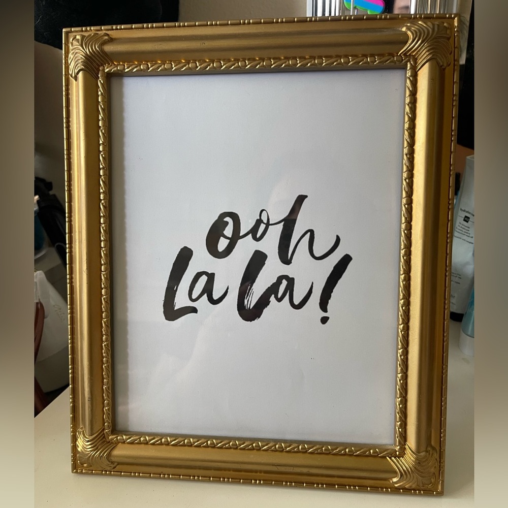 Customized Upcycled Golden Oh La La Picture Frame